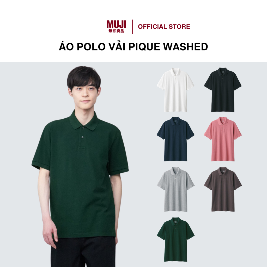 Áo Polo Vải Pique Washed MUJI Shopee Việt Nam