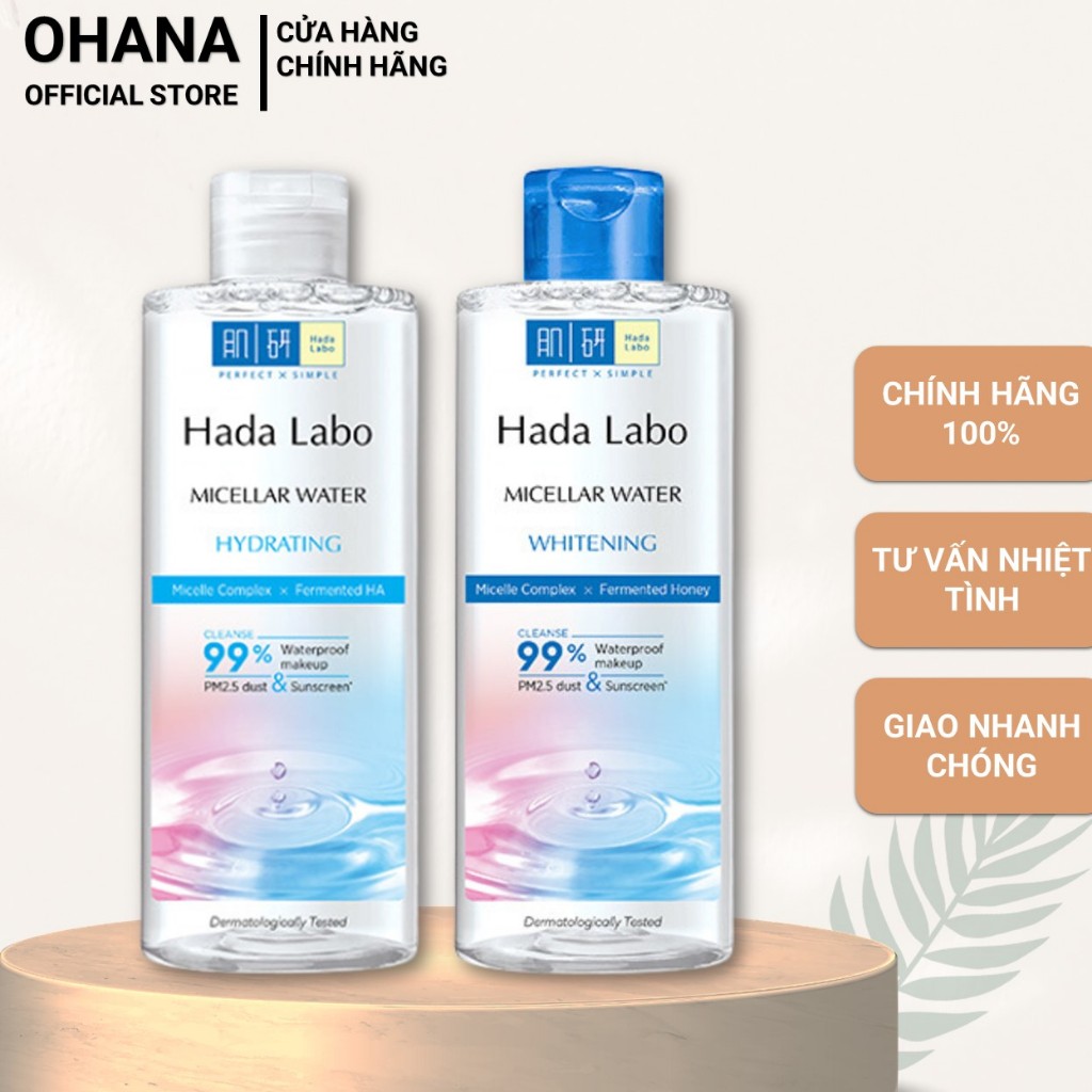 Nước Tẩy Trang Sạch Sâu Dưỡng Ẩm Trắng Da Hada Labo Micellar Water