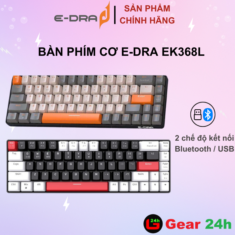 Bàn phím cơ không dây Edra EK368L Alpha Beta Switch Huano Kết nối