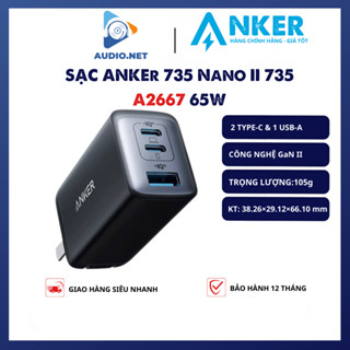 Củ sạc nhanh Anker 735 hiệu suất 65w Anker PowerPort III GaN A2667 2