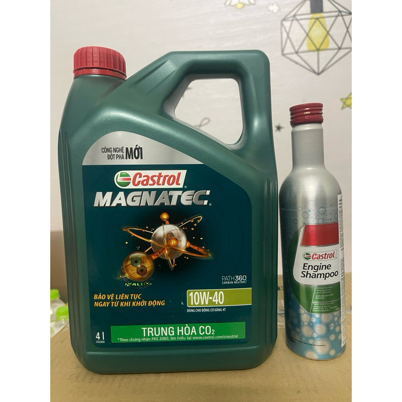 Combo Dầu Nhớt CASTROL MAGNATEC 10W40 API SP Súc Rửa Động Cơ