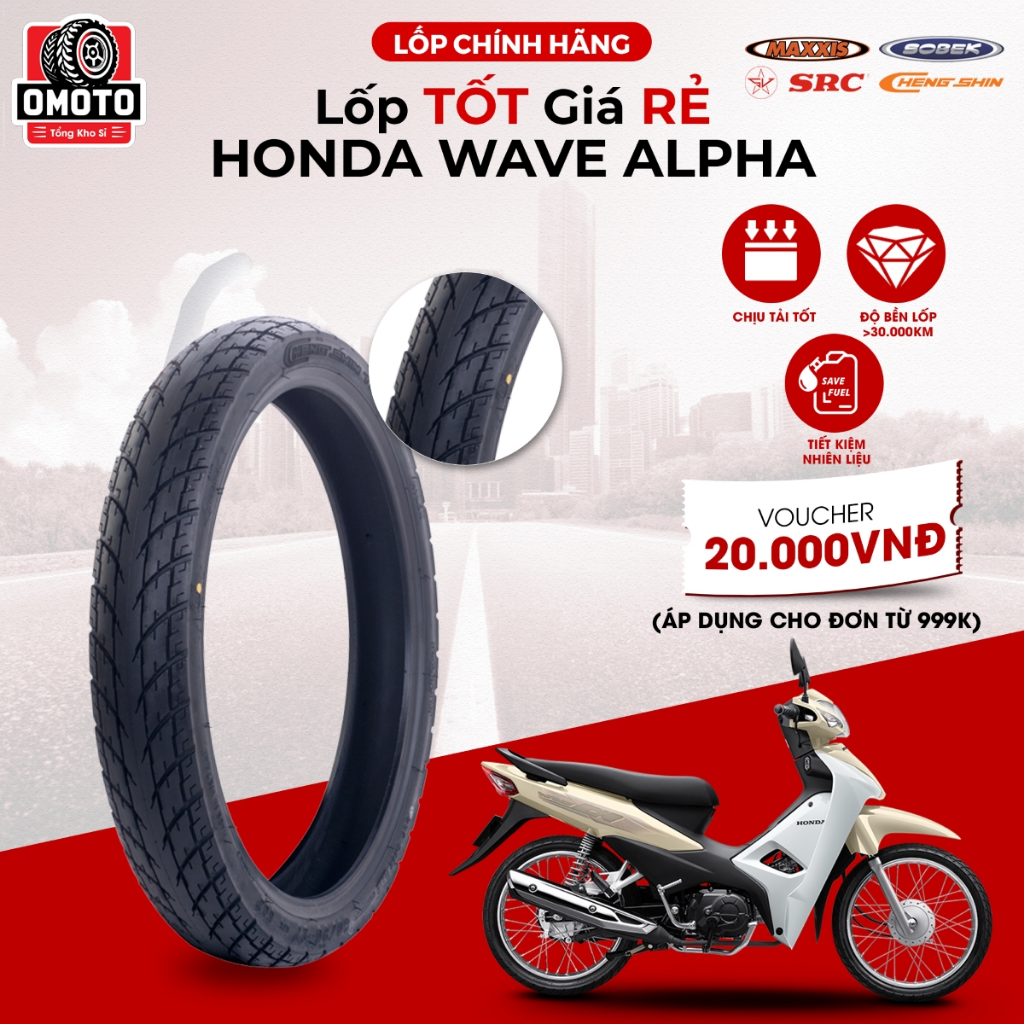 lốp sau xe Wave Alpha 110 dòng xe Honda Wave Alpha Shopee Việt Nam