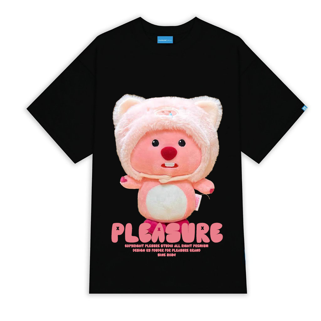 Áo thun PLEASURE Collab LOOPY Tee Cotton 100 Unisex Nam Nữ Form Rộng