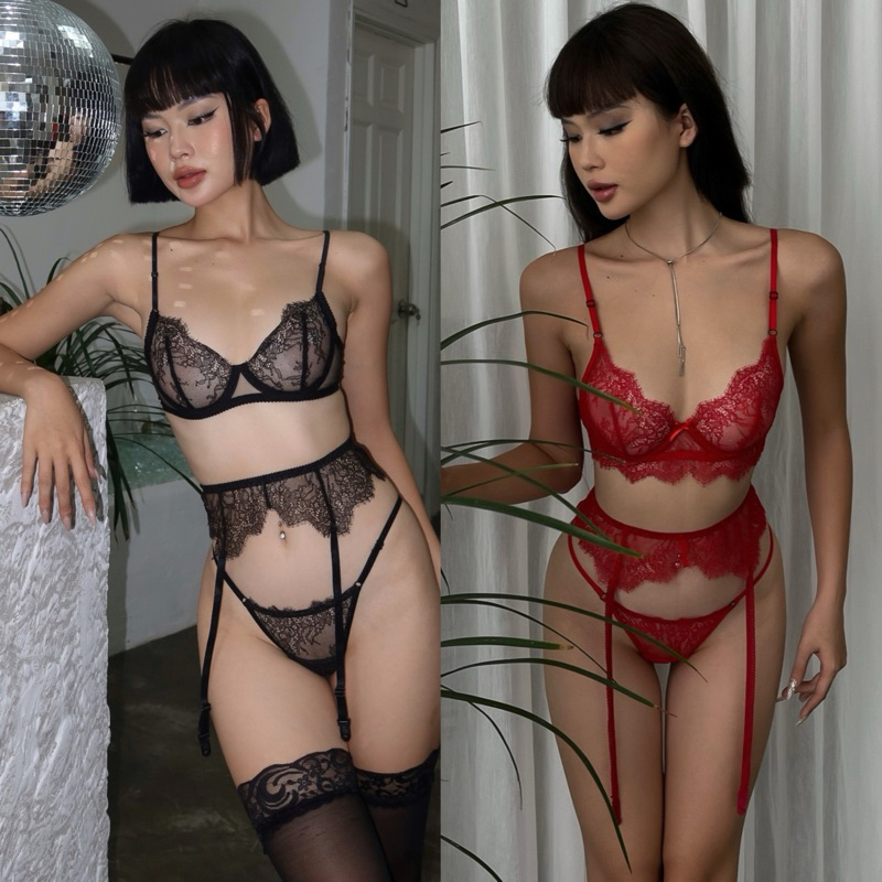 Bộ Đồ Lót Nữ Gợi Cảm Lingerie LA PERBRA Bralette Ren Sexy Set Nội Y