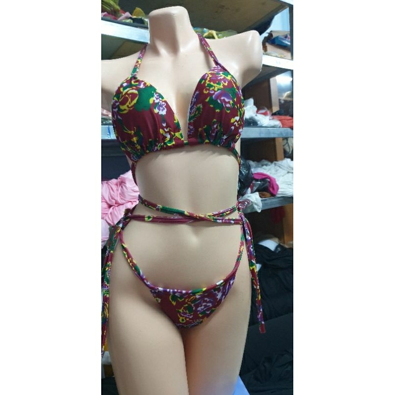 Bikini 2 mảnh bơi lội Đồ đi biển Basics cao cấp nhiều màu đen trắng đỏ