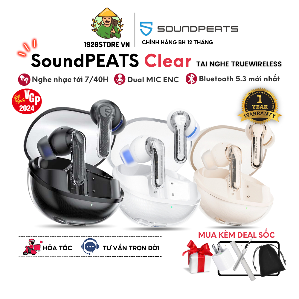 Tai Nghe True Wireless Soundpeats Clear Trong Su T Trendy Mic K P Enc