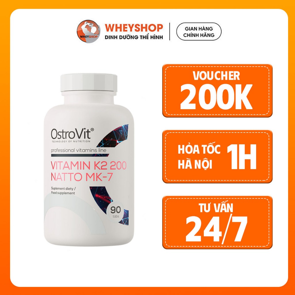 Freeship Viên uống bổ sung vitamin Ostrovit Vitamin K2 200 Natto MK