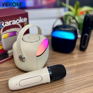 Loa Bluetooth Kèm Mic Karaoke WEKOME D Thiết Kế Nhỏ Gọn Có Dải Đèn Led Theo Nhạc Hàng chính