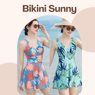 có SIZE M L XL Đồ bơi nữ bikini liền thân lá xanh hách dáng che