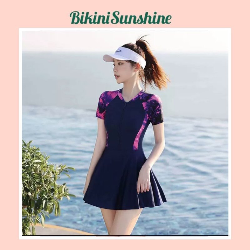 Có size M L XL Bikini đồ bơi đi biển một mảnh dây kéo trước phối họa