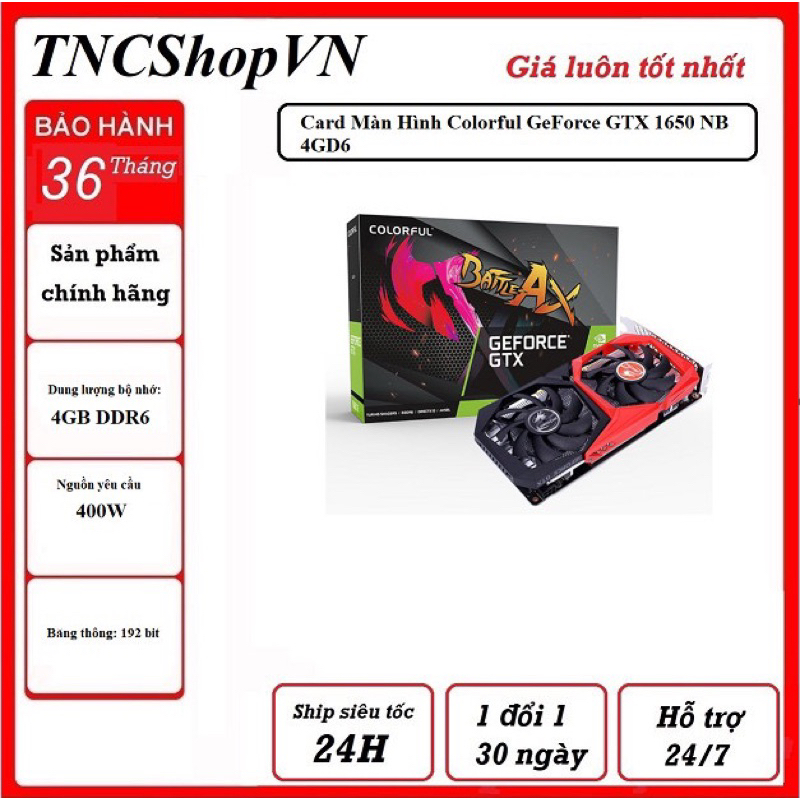 VGA Colorful GeForce GTX 1650 NB 4GD6 V Shopee Việt Nam