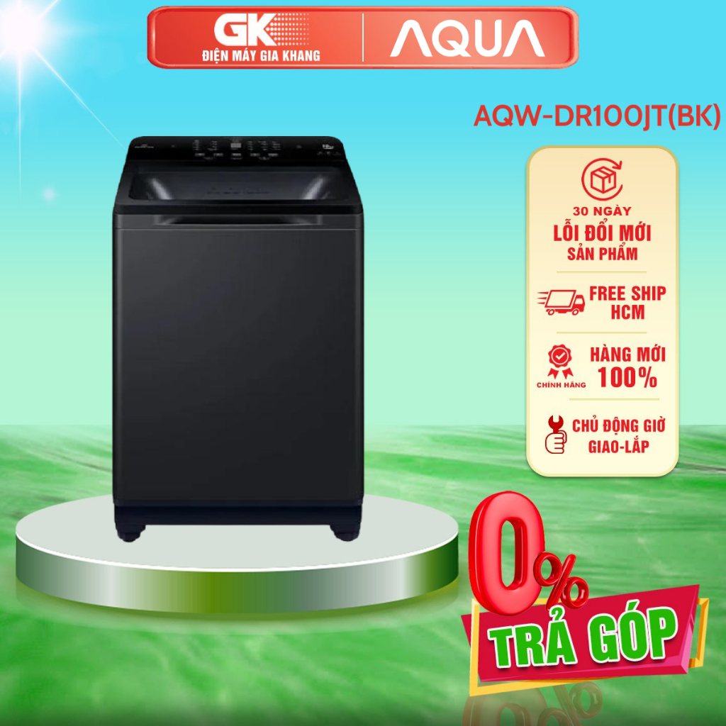 AQW DR100JT BK Máy giặt lồng đứng AQW DR100JT BK Inverter 10 Kg