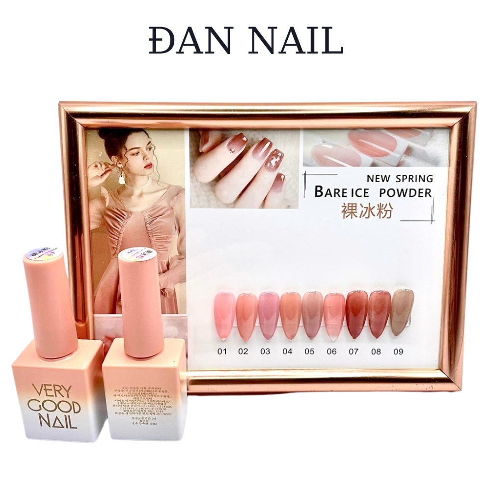Set sơn thạch Very Good 9 màu tông nude đỏ hồng tặng kèm bảng màu