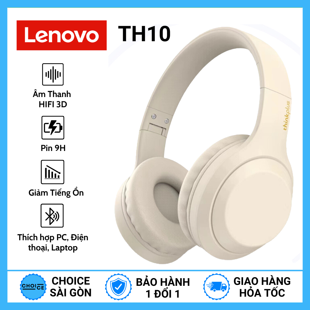 Tai nghe Lenovo TH10 Bluetooth âm thanh nổi Hifi giảm ồn thoải mái