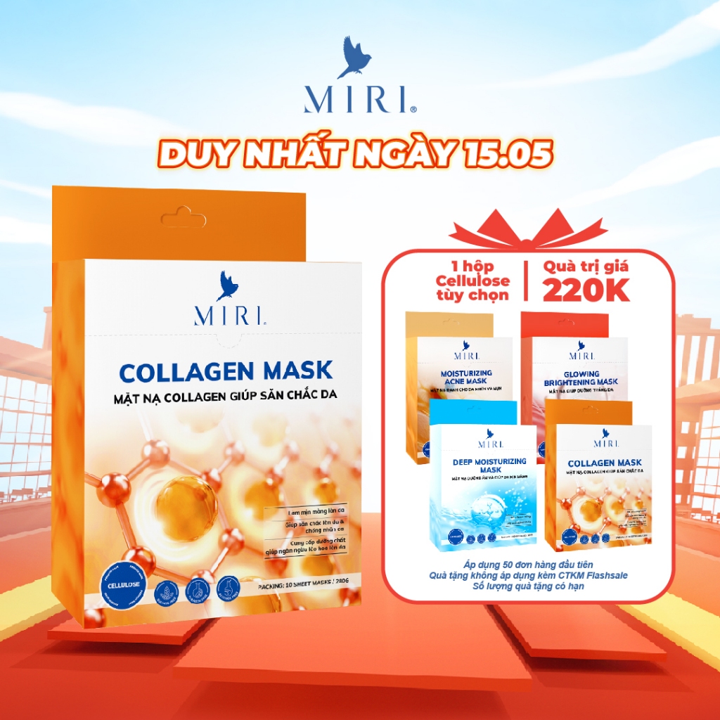 Hộp 10 Miếng Mặt Nạ Giúp Săn Chắc Da Collagen Mask MIRI Shopee