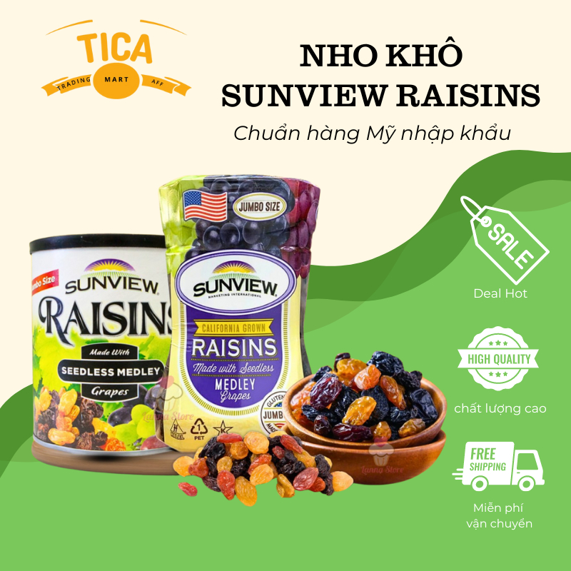 NHO KHÔ SUNVIEW RAISINS SIÊU NGON 425G TICA MART Shopee Việt Nam