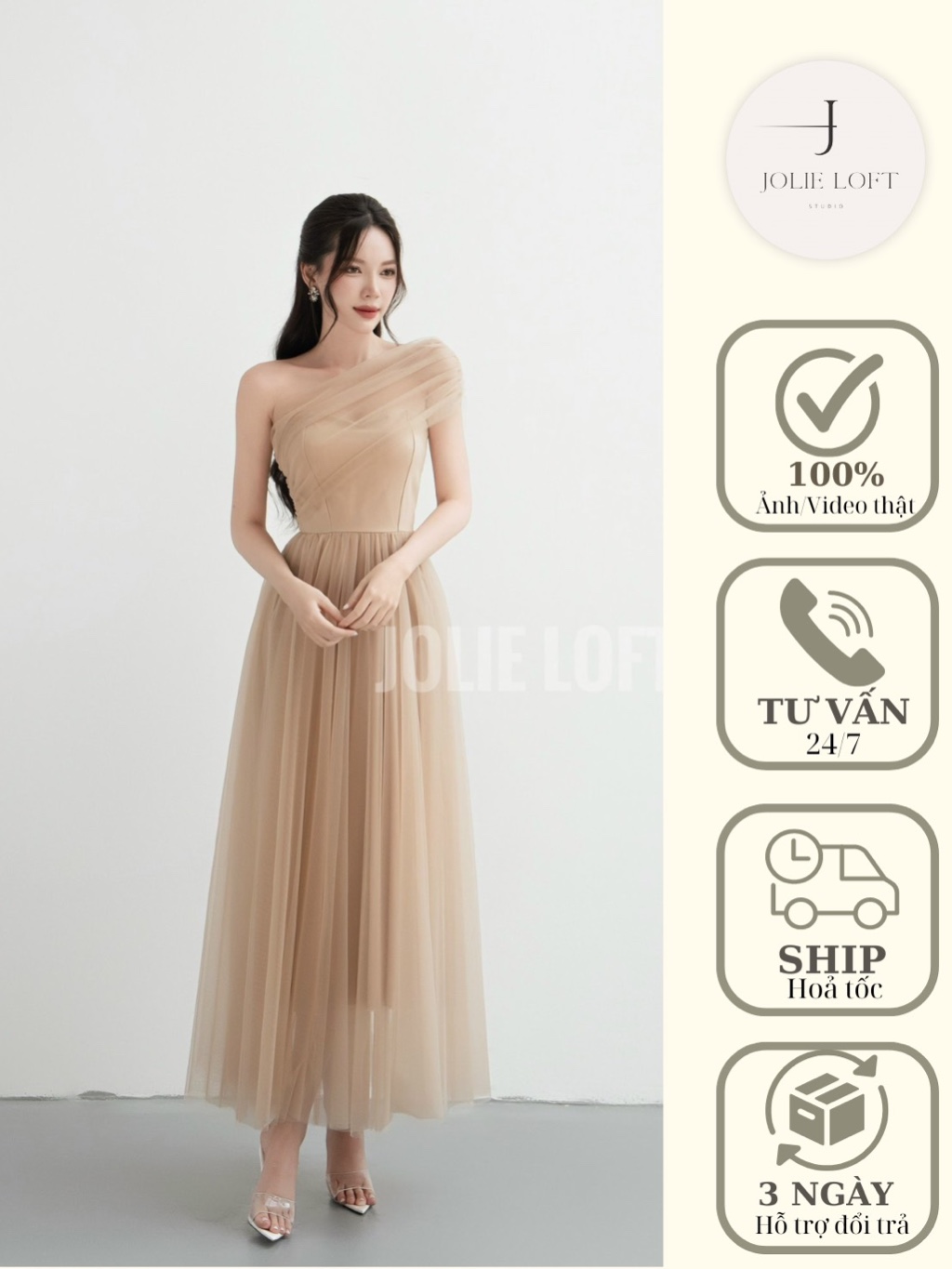 Váy nữ dự tiệc cúp ngực nude thiết kế Velvet Dress JOLIE LOFT đầm dáng