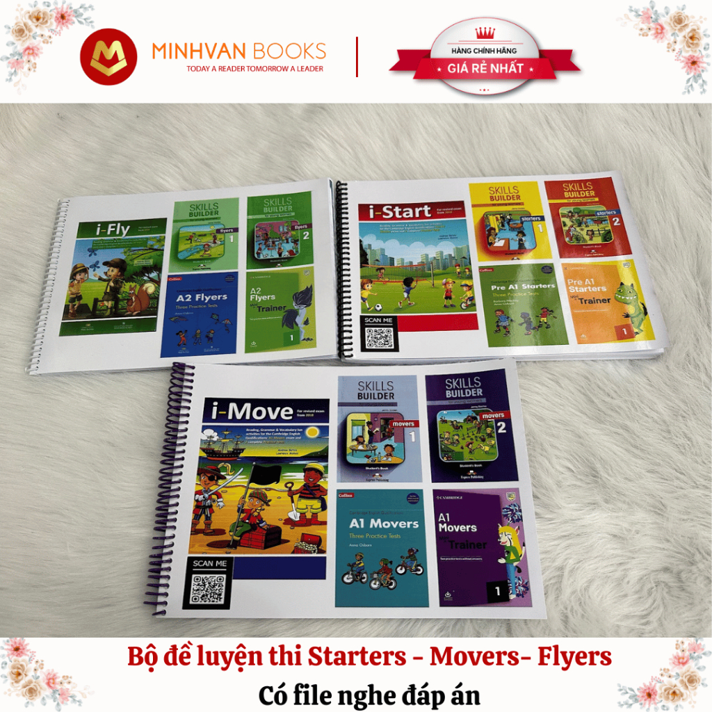 Sách Luyện thi starters movers flyers in gộp 5 có file nghe