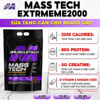 Sữa Tăng Cân NHANH Mass Tech EXTREME 2000 6lbs 12lbs 20lbs Nhiều