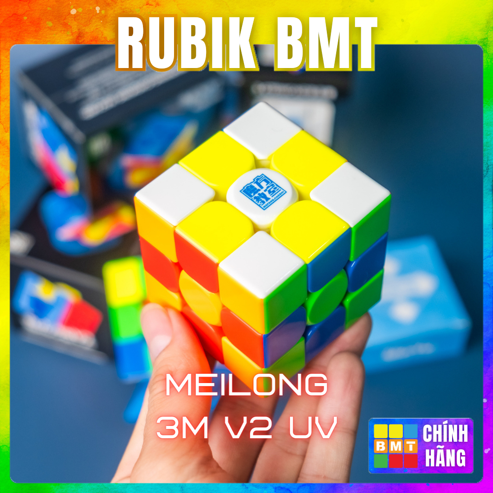 Rubik 3x3 MoYu MeiLong 3M V2 UV Coated Rubic 3 Tầng Có Nam Châm