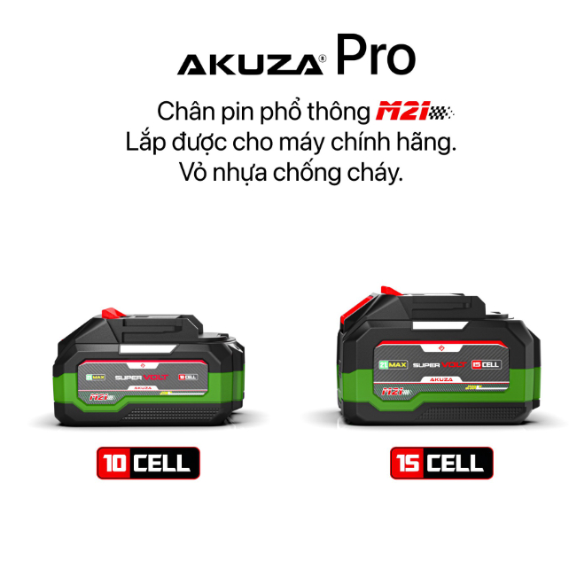 Tặng bút thử điện không chạm Pin 10 Cell 15Cell AKUZA PRO 21V dung