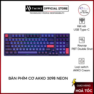 Bàn phím cơ AKKO 3098 NEON PBT Double Shot Rainbow LED ASA profile