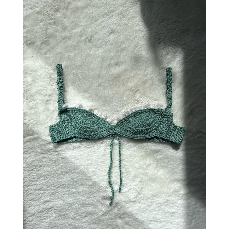 set quần áo bikini viền bèo móc len bikini crochet Shopee Việt Nam