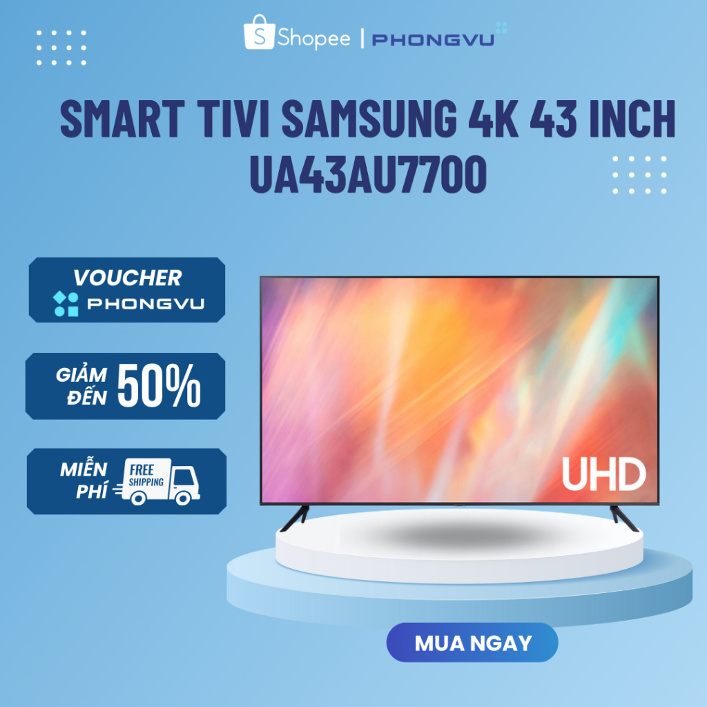 Shopee Lắp đặt 0Đ HN HCM Smart Tivi Samsung 4K UHD 43 inch