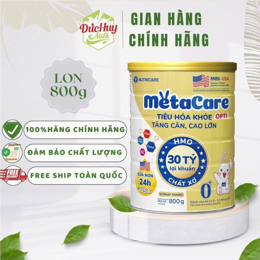 Mẫu Mới Sữa Bột Nutricare MetaCare Opti 0 1 2 800g Phát triển