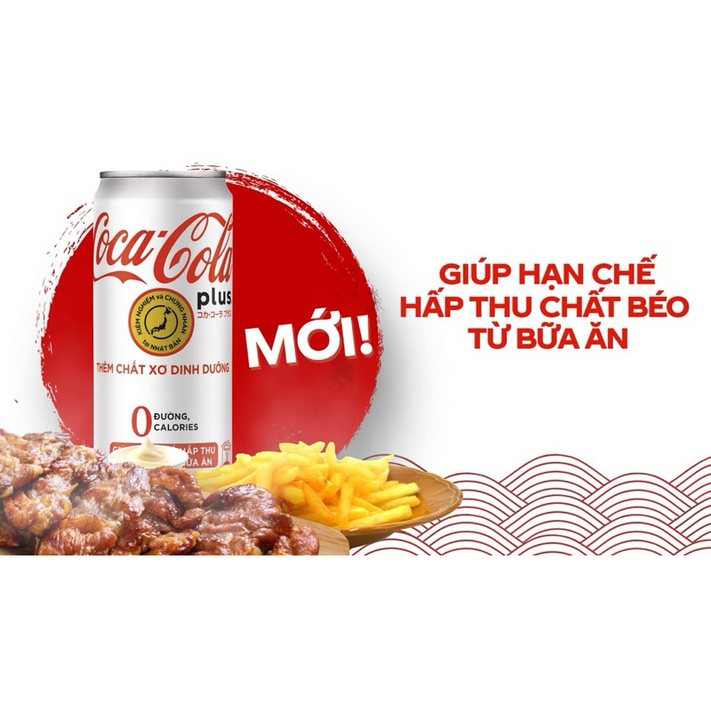 Lốc 6 lon nước giải khát Coca Cola Plus lon 320ml Không đường không