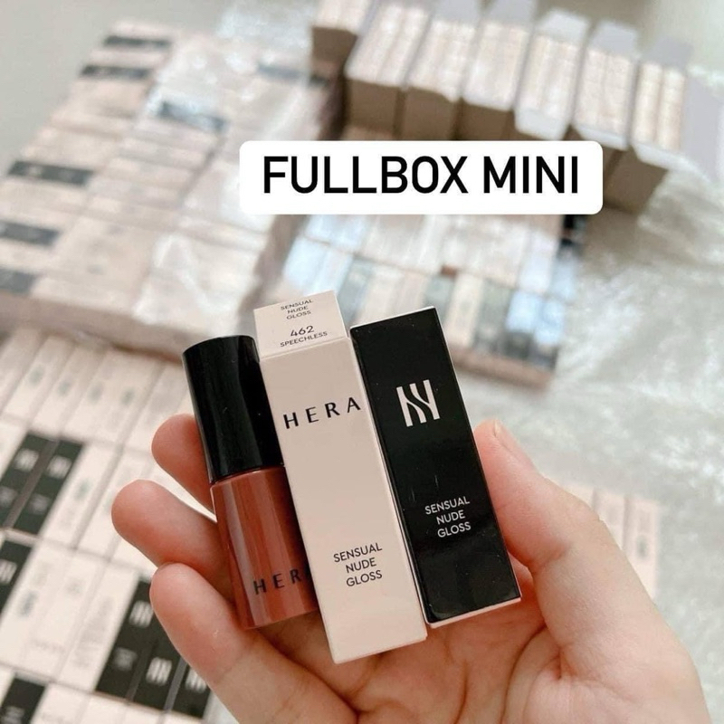 Son bóng Mini Hera Sensual Nude Gloss 462 Speechless Fullbox Cam Đất