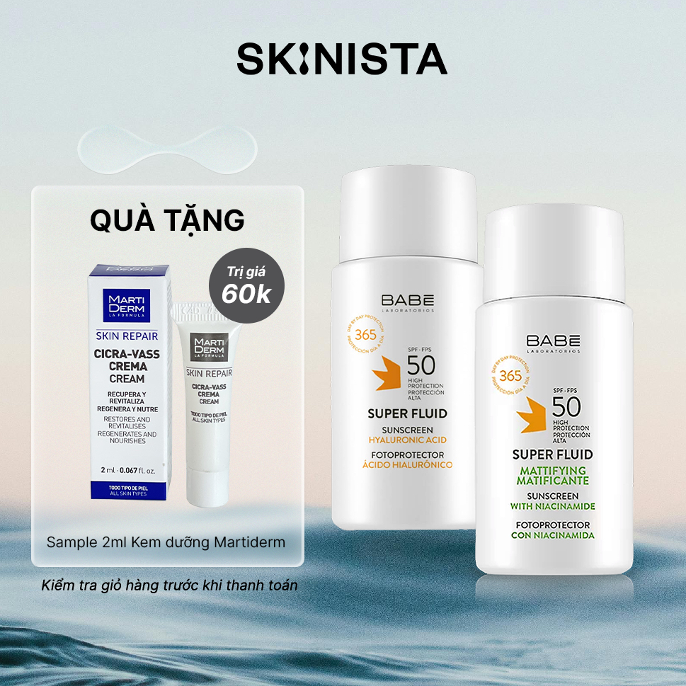 Kem Chống Nắng Da Khô Da Dầu BABÉ Super Fluid Sunscreen Phổ Rộng