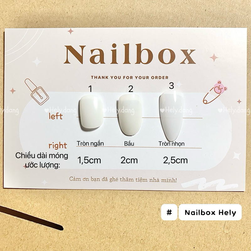 HN Nailbox thiết kế Móng tay giả viền kim tuyến vân đá màu nâu nude