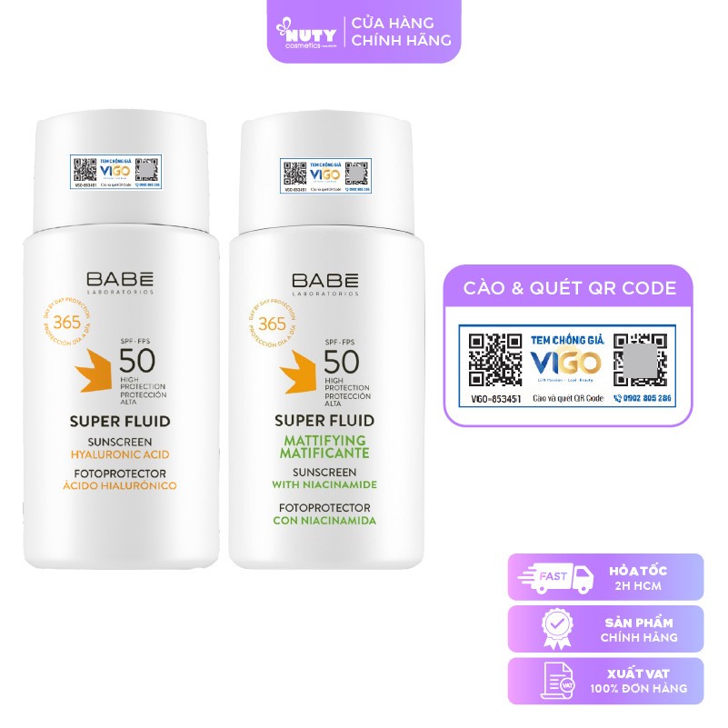 Kem Chống Nắng BABE Super Fluid Sunscreen SPF 50 50ml Shopee Việt Nam