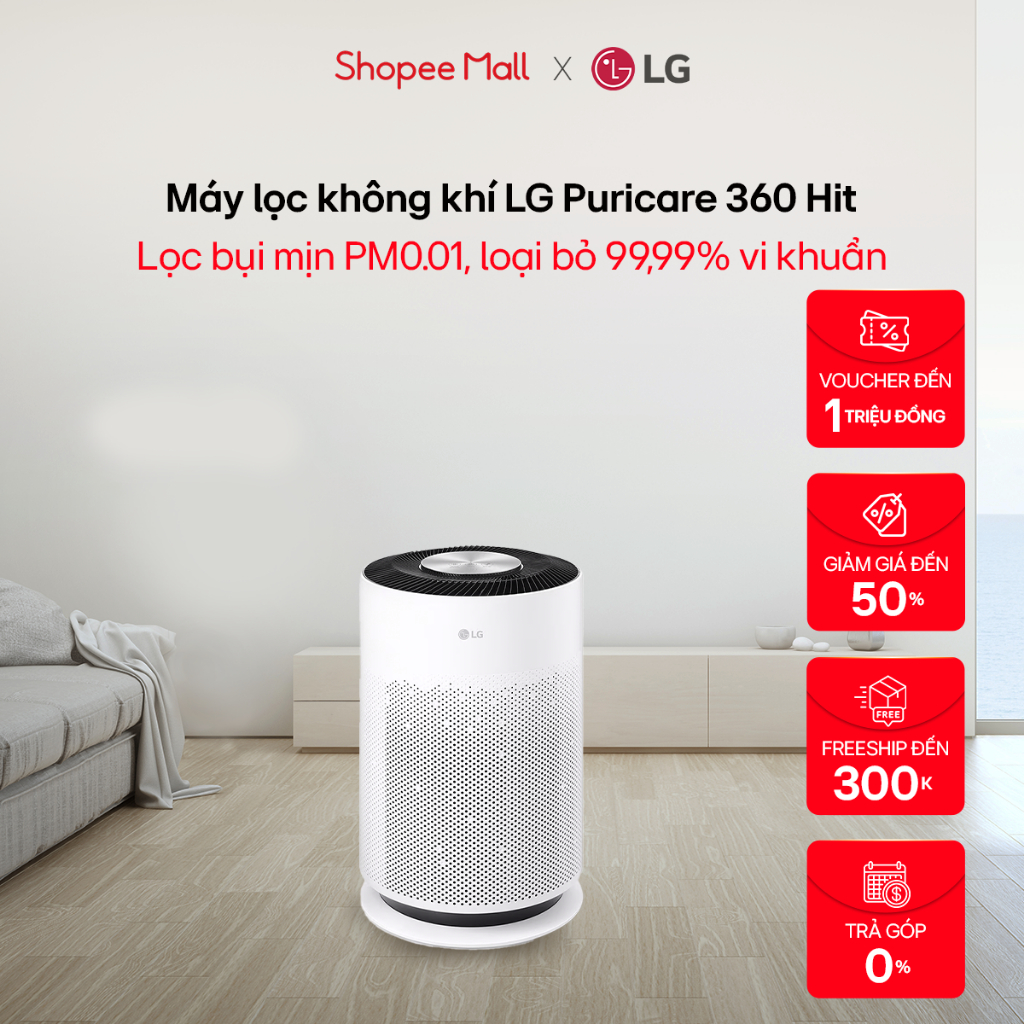 Máy lọc không khí LG Puricare 360 Hit AS60GHWG0 AS60GHCG0 Shopee