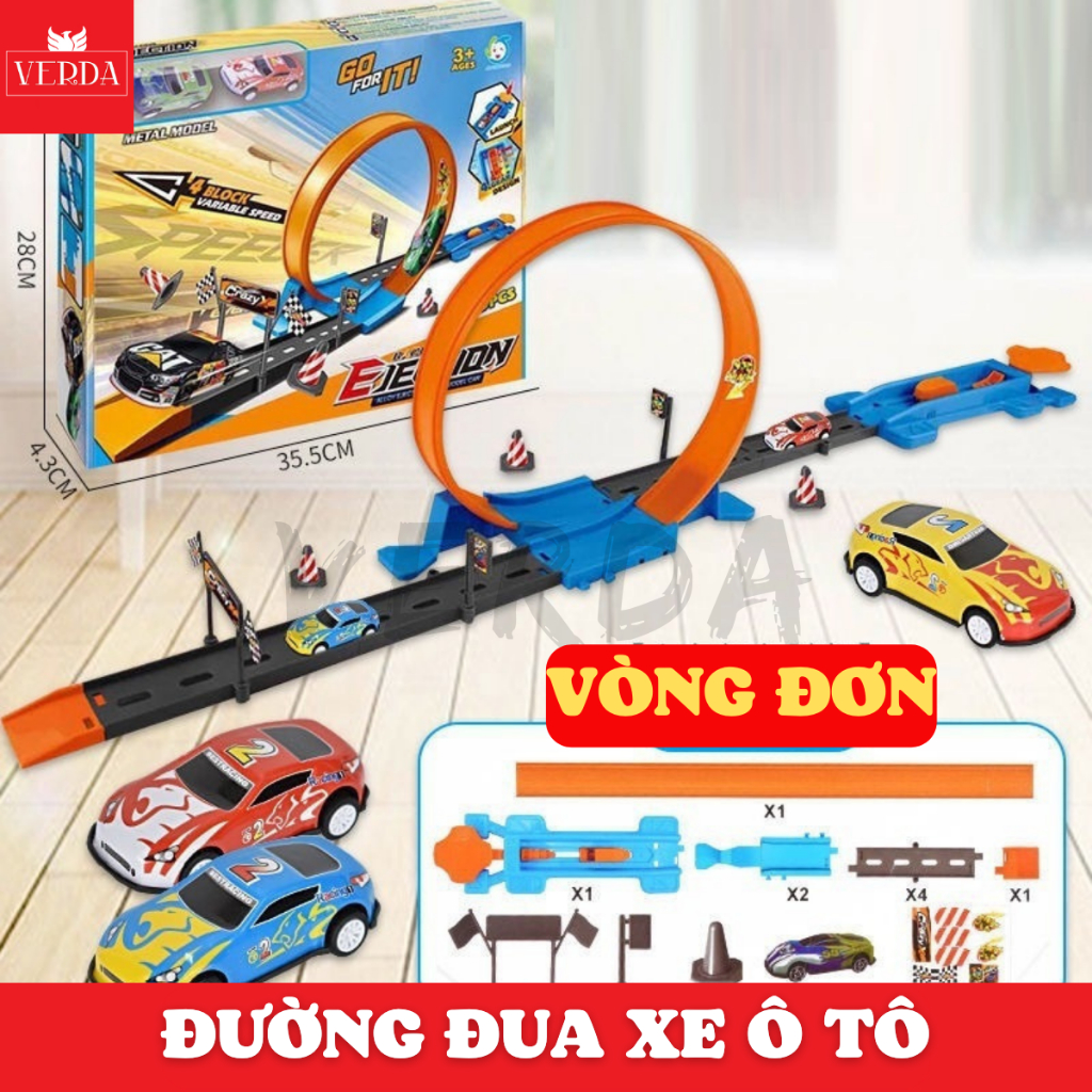 Hot wheels đường đua 1 và 2 đường ray lửa xe ô tô cao tốc cảnh sát