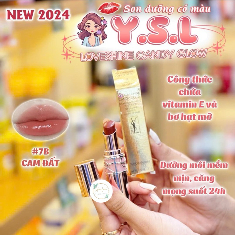 CHUẨN AUTH 100 SON YSL LOVESHINE CANDY GLOW 7B NUDE PLEASURE best