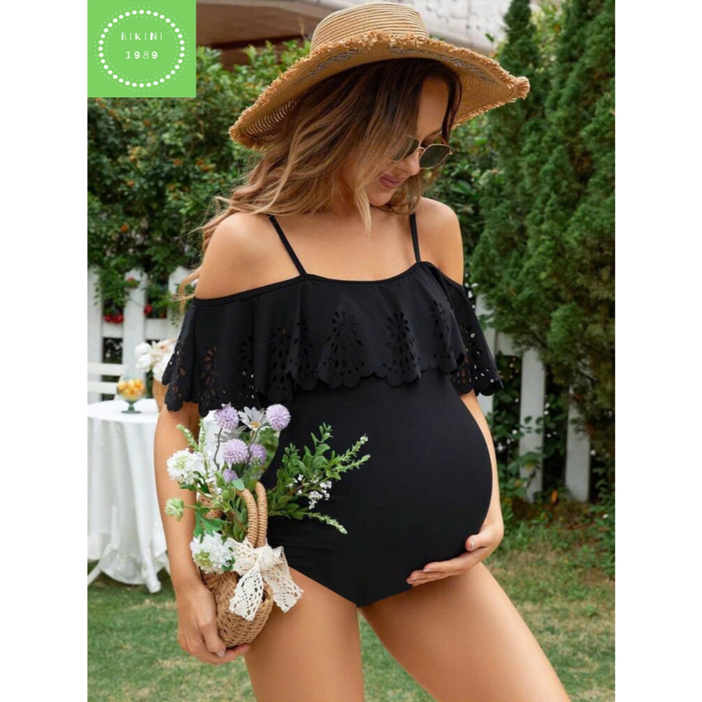 Bikini Bộ Bơi liền một mảnh bèo vai đục lỗ dành cho bà bầu mẹ mang
