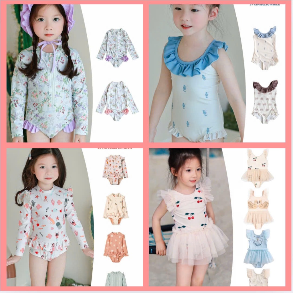 Bộ bơi bé gái Xinyu bộ bikini bé gái chống nắng phong cách Hàn HDShdk