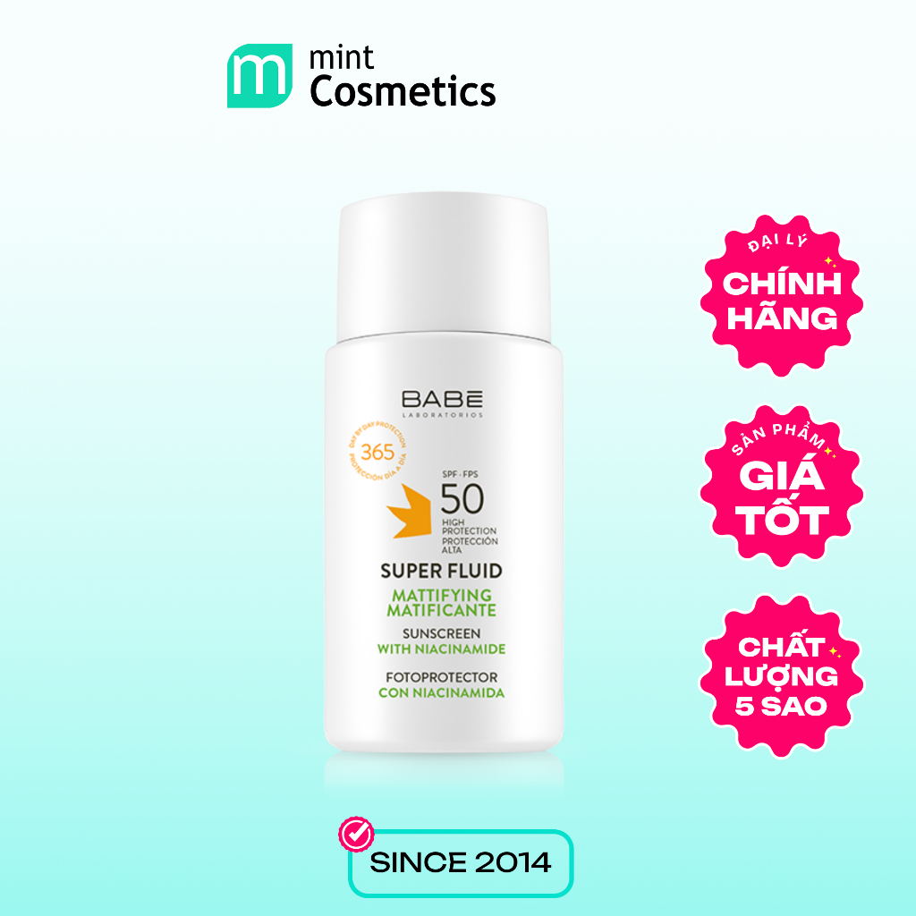 Kem Chống Nắng BABE Super Fluid Mattifying Sunscreen SPF Phổ Rộng