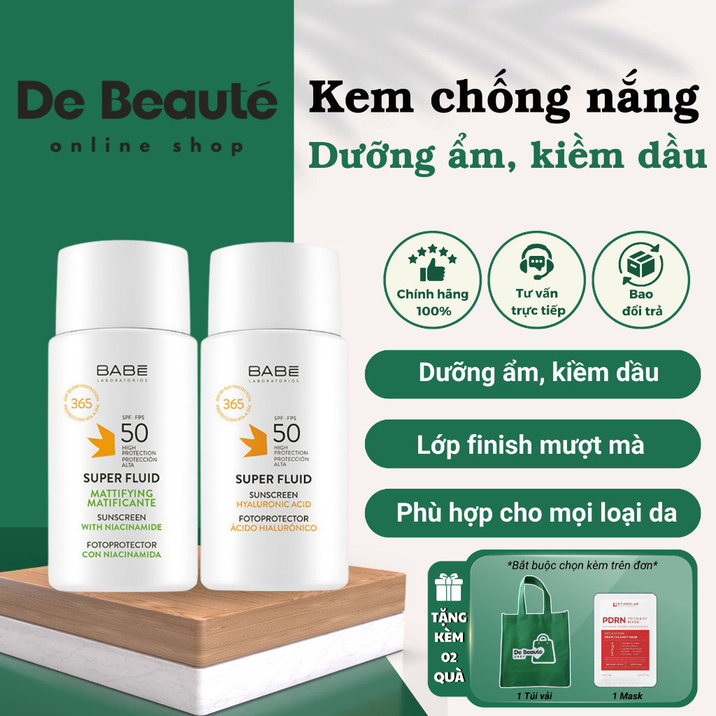 HÀNG CÔNG TY Kem Chống Nắng Babe Dưỡng Ẩm Kiềm Dầu Babe Super Fluid