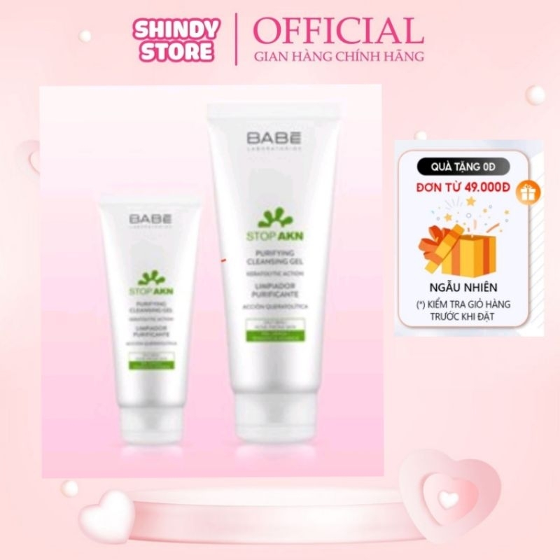 Sữa Rửa Mặt BABE Stop Akn Purifying Cleansing gel ml ml Cho Da