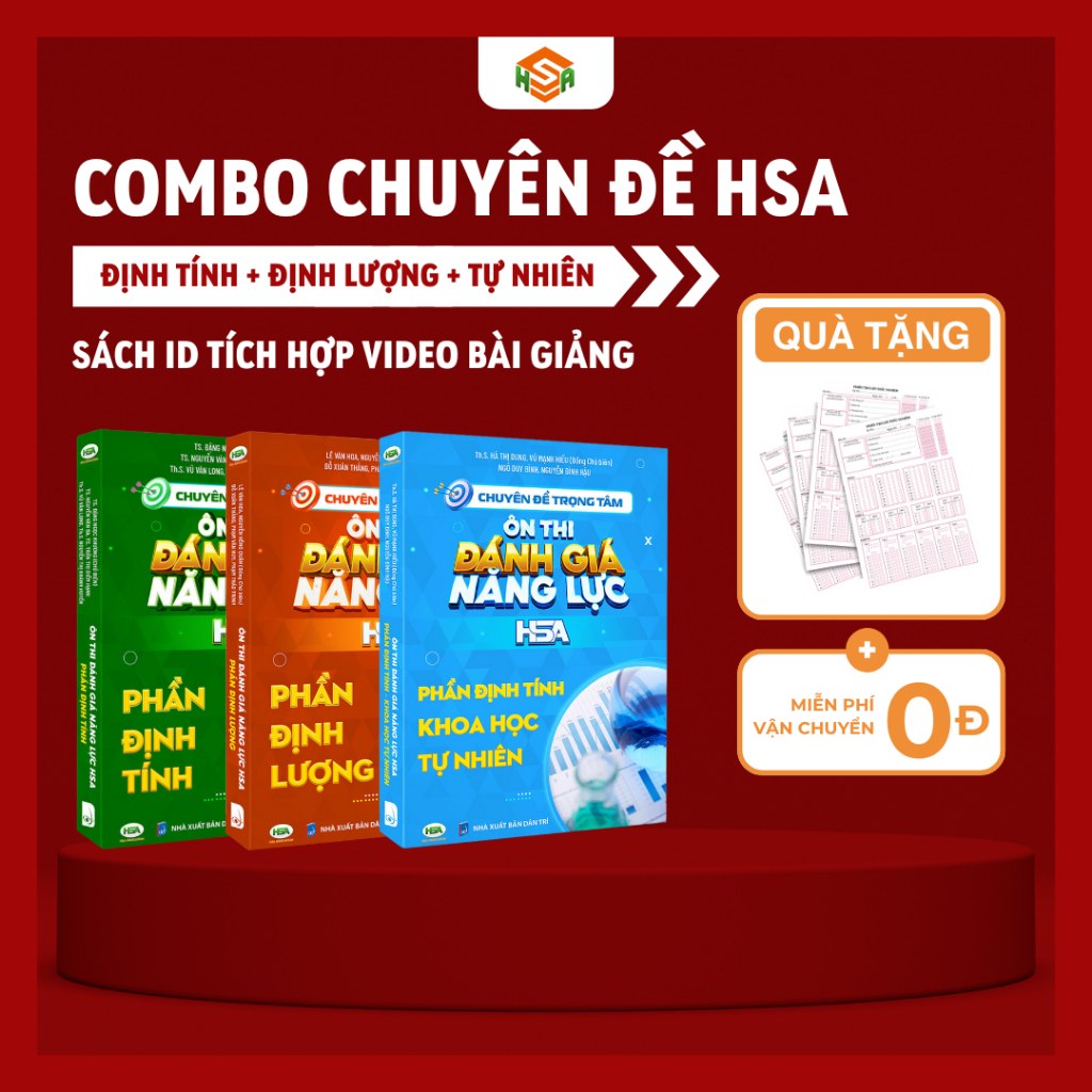 HSA 2025 Combo Sách ôn thi đánh giá năng lực Hà Nội Định tính Định