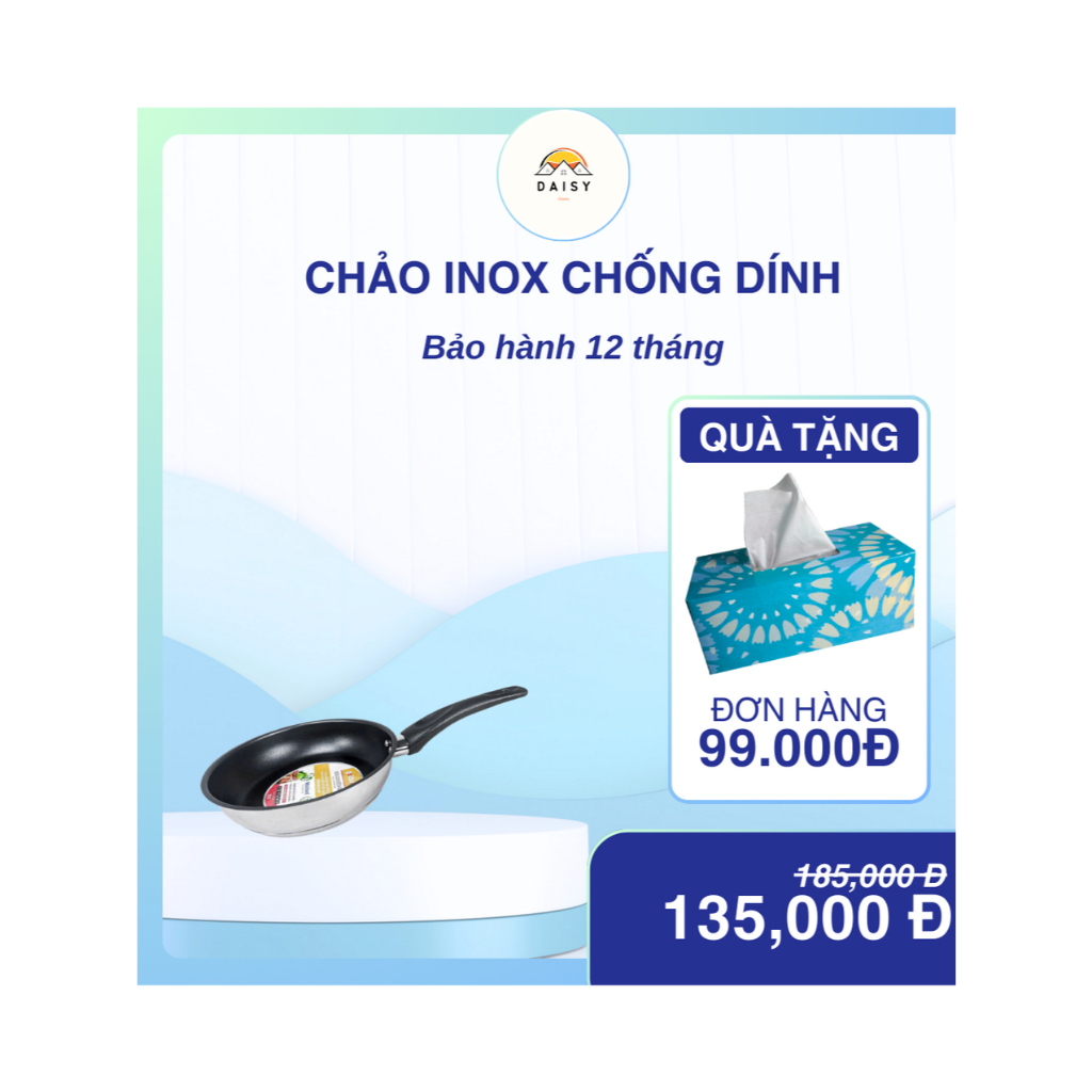 Chảo inox chống dính Goldsun GPA1400 18IH hàng chính hãng bảo hành 12