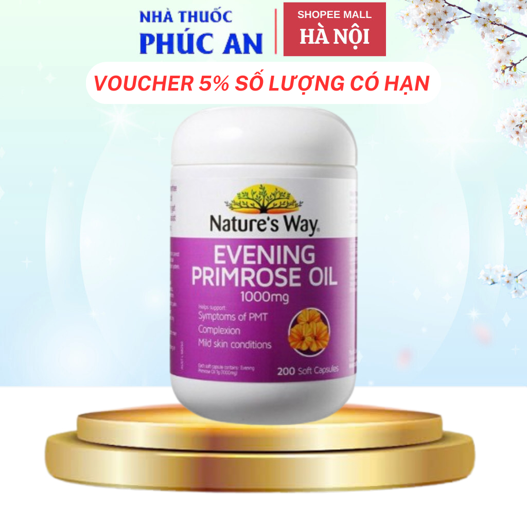 Viên tinh dầu hoa anh thảo Nature s Way Evening Primrose Oil 60 200