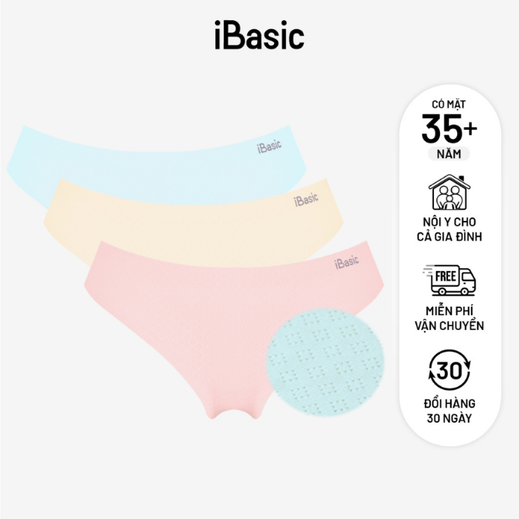 Combo Quần lót nữ không đường may iBasic lưng thấp phom bikini