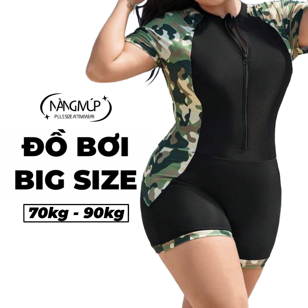 Đồ bơi big size nữ kín đáo Nàng Múp bikini size lớn một mảnh liền thân