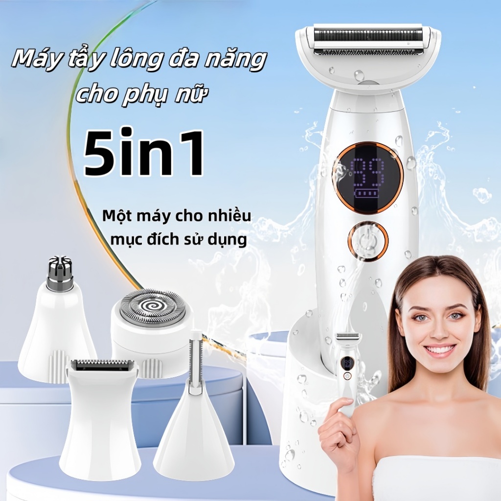Máy Cạo Lông đa Năng 5 Trong 1 Cho Nữ Cạo Lông Mày Vùng Kín Bikini