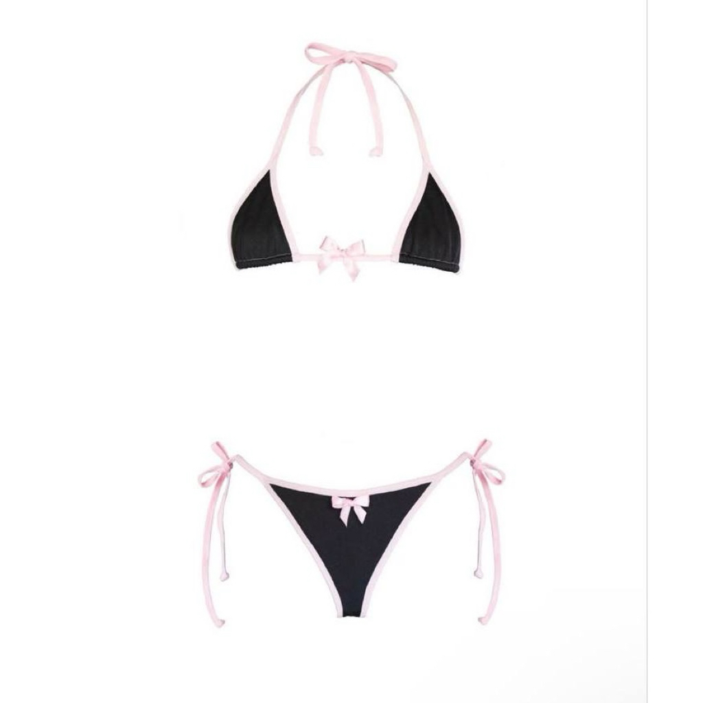 Set bikini đồ lót nữ dây buộc hai bên vải cotton mềm Nội y sexy mặc