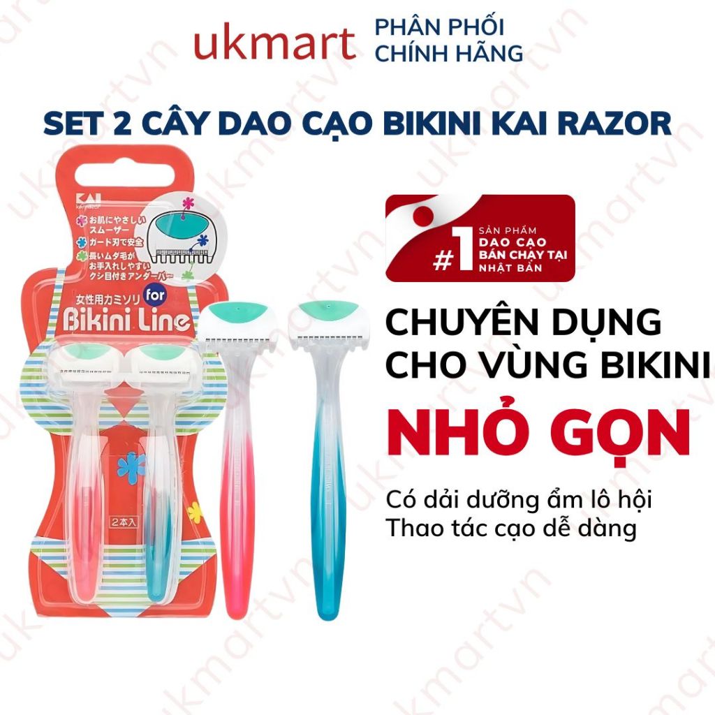 Set 2 Cây Dao Cạo Bikini Kai Razor for Bikini Line Nhật Bản Shopee